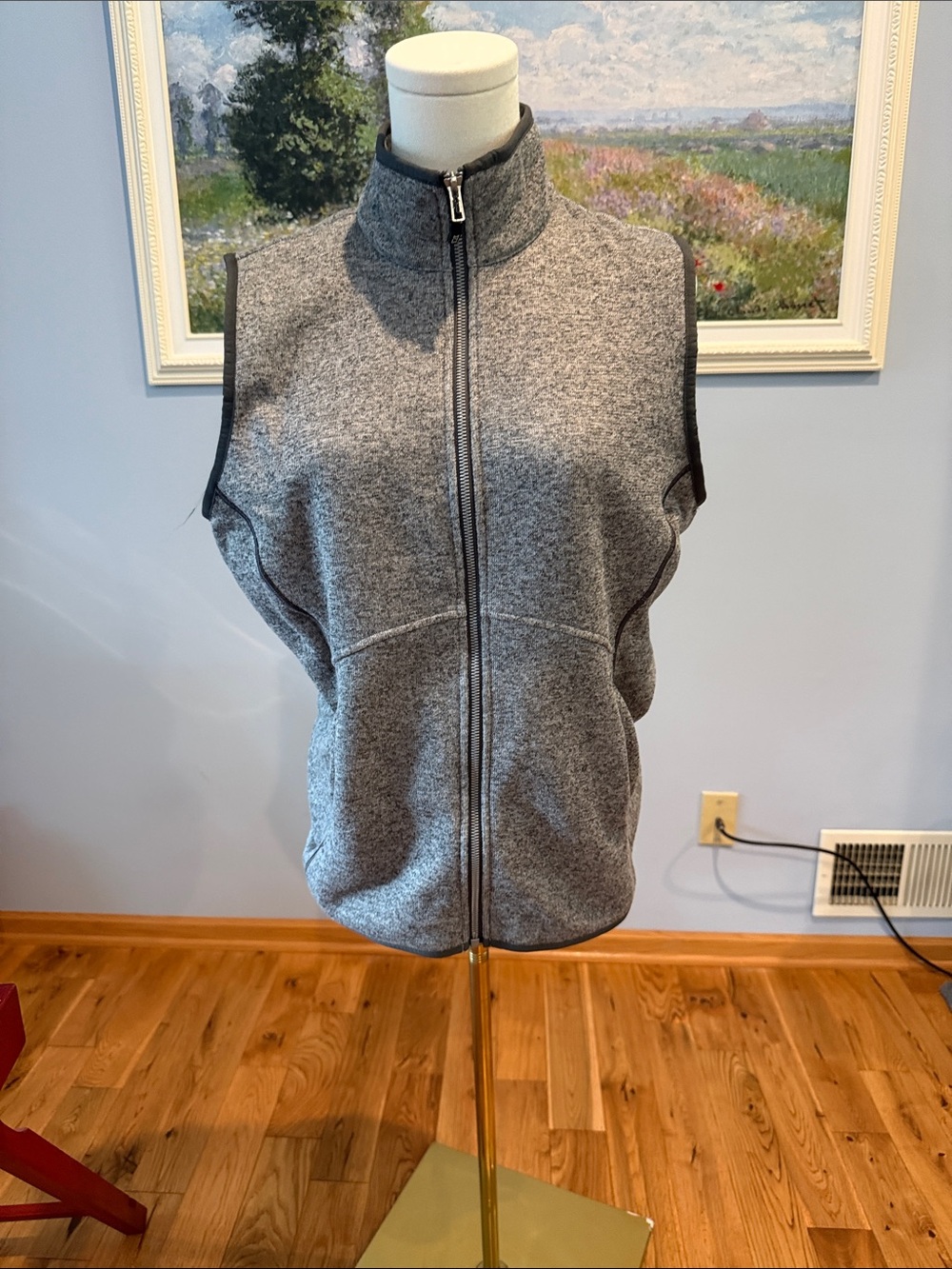 Cutter & Buck Heather Gray Full-Zip Fleece Vest